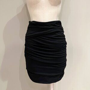 Max Studio Ruched Black Skirt Womens Size M Slim Fitting